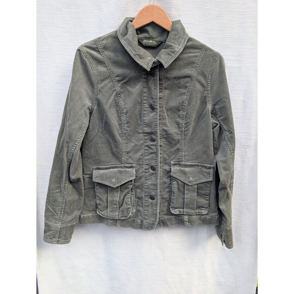 Eddie Bauer VTG Women’s Corduroy Button Up Jacket Size Medium Y2K sage green - Picture 1 of 7